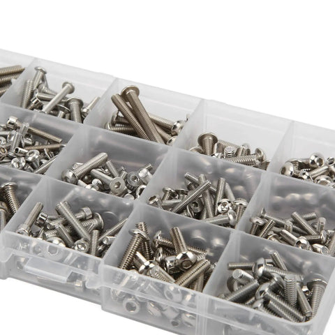 RC Car Screw Kit 451Pcs Stainless Steel Fastener Set in clear box for One Fifth Scale 6S 8S RC Cars and Trucks