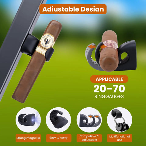 Magnetic Cigar Holder For Golf Cart Two Pack With Super Strong Magnet And Non Slip Silicone Grip, adjustable design.