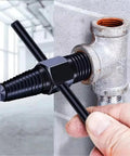 Gotta Fix That Wrench Faucet Valve Fast? Grab This Sick Double Head Broken Screw Extractor Kit With 5 Premium Alloy Steel Tools Designed To Grip And Remove Stuck Parts Like A Pro Without Breaking A Sweat. black alloy extractor removing seized faucet valve fitting