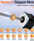 Nema 17 Stepper Motor With TR8x8 100mm Lead Screw, 2 Phase 1.8 Degree Step, High Torque 0.44Nm, Bipolar 1.7A, 42x39mm, 4-wire