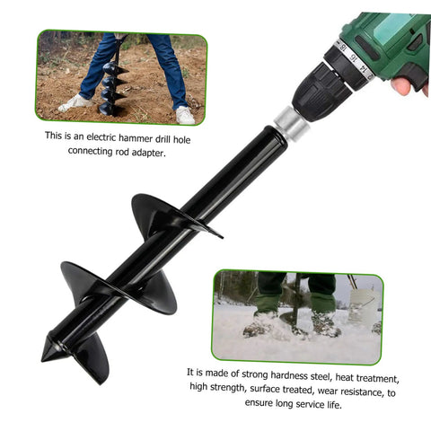 Drill Bit Adapter for Power Drill Durable Earth Auger Converter for Easy Operation Extends Reach into Tight Spots Compatible with Impact Drivers and Electric Drills Garden Tool Accessory for Quick Augering