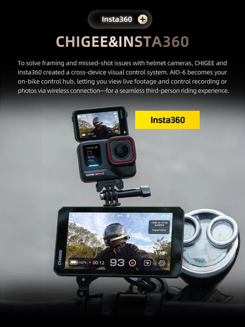 Ride Ready 6 Inch LTE 4G Motorcycle GPS Navigation With CarPlay Android Auto Real Time Alerts on motorcycle handlebar