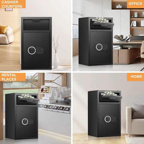 2.7 Cubic Drop Slot Safe for Cash and Jewelry with Deposit Slot and Sawtooth Edge Quick Access via Combination Lock and Key