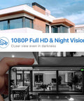 WiFi Video Doorbell Camera With 1080P HD Night Vision And Wide 166 Degree Field Of View in use, displaying clear images on phone.