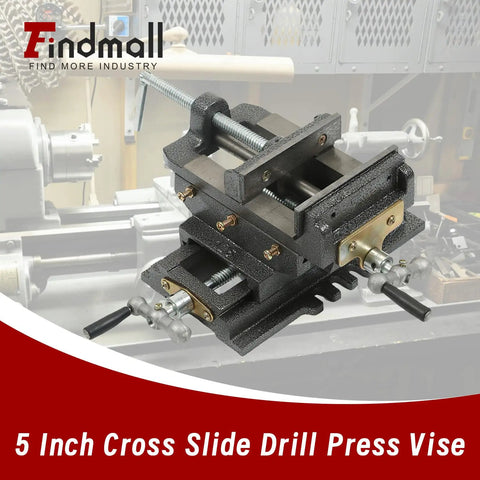 5 Inch Cross Slide Drill Press Vise 2 Way X Y Heavy Duty Clamp Machine Pro Grade Cast Iron Workhorse For Precision Drilling And Milling