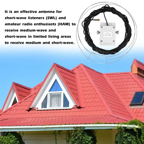 Ultra Compact 30 Plus Loop Antenna For Active Receive Low Noise Shortwave And Medium Wave Reception 0.5 To 30 MHz on rooftop