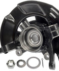 Front Left Wheel Bearing And Hub Assembly For 2011 Hyundai Sonata 2.4L loaded knuckle kit with hardware components.