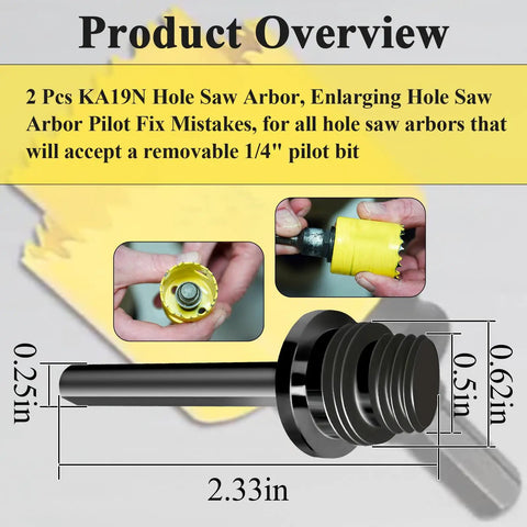 Two Pack Hole Saw Arbor Adapter For A1 A2 A10 Arbors Fits Removal Pilot Bit Enlarging Holes Made Easy By Using A Smaller Saw