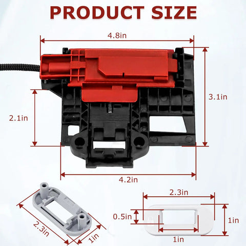 Dimensions of Washer Lid Lock Switch Assembly Replacement Kit With 4 Wire Plug Bezel And Instructions Easy Install