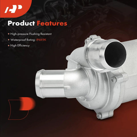 Top Shelf Heavy Duty Engine Electric Water Pump Straight Shot Replacement For Ford Fusion CMAX Mkz 2.0L close-up view showcasing design and features.