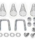 Replacement Safety Chain U-Bolt Kit For Gooseneck Hitches with galvanized U-bolts, springs, nuts, and washers for trailers.