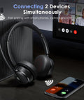 Wireless Headset With Noise Canceling Microphone For Clear Calls, On Ear Bluetooth Headphones with phone and laptop