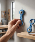 Glomora 2 Pcs Magnetic Stud Finder Handheld Portable Wall Stud Finder Metal Detector for Hanging Frame Mirror TV (Blue) in use.