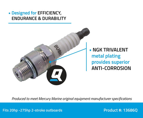 BU8H Semi Surface Discharge Spark Plug For Marine Outboard Engines One Pack NGK With Smooth Ignition That Burns Carbon And Keeps Fouling At Bay In Saltwater And Freshwater