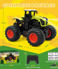 Big Monster Truck Tractor RC Toy For Kids 1 To 16 Scale With Lights And Sounds 2.4 GHz Remote Control Car Set shown packaged