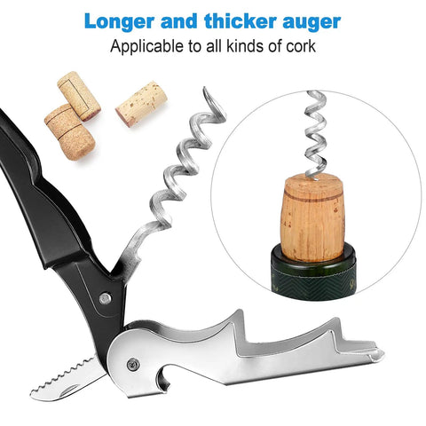 Metal corkscrew from 40 Piece 3 In 1 Wine Opener Corkscrew Set With Serrated Foil Cutter For Waiters And Home Bars