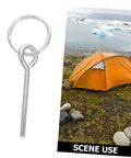 10 Pack Tent Pole Connectors With Single Needle Ring For Quick Setup And Takedown next to an orange tent in a scenic outdoor setting