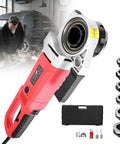 Built Tough 2300W Portable Pipe Threading Machine No Nonsense Pipe Threader Kit with six rapid swap dies for piping.