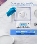 No Nonsense Ultra Precise 500g X 0.001g Pro Grade Analytical Balance Scale With Windshield And RS232 Data Interface in use