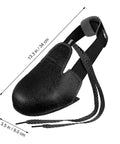 Heavy Duty Steel Toe Covers For Shoes Non Slip Safety Overshoes showing black synthetic leather design and adjustable straps.