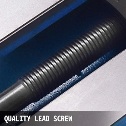 Close-up of the lead screw in the Built Tough Five Inch Precision Milling Vise With 360 Swivel Base and Rock Solid Lock Down Action.