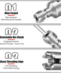 Drill Style PPR Pipe Threader And Reaming Kit For One Half Inch And Three Quarter Inch PVC Pipes With Reaming Bit Set features parts