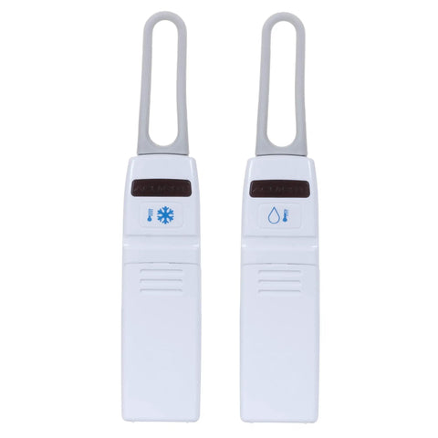 Digital Wireless Fridge And Freezer Thermometer With Alarm Dual Readouts For Home And Restaurants Max And Min Temperature Recall Easy To Read LCD Display Magnetic Backing Wall Mount Or Countertop Use, two white sensors
