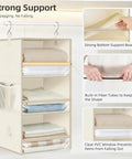 3 Tier Hanging Closet Organizer With Adjustable Detachable Shelves And Clear Window Panels For No Sweat Storage Socks Hats Gear Clean And Crisp Quick Grab Setup with soft fabric shelves and clear panels.