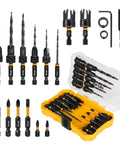 Complete 18-Piece Countersink Drill Bit Set For Wood With Magnetic Extension Bit Holder And Storage Box For DIYers shown in box