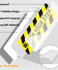 Watch Your Step Sign 5 Pack Budget Friendly Self Adhesive Floor Decals Yellow Black Caution Labels For Stairs And Steps Trip Hazard Areas Durable Non Slip Safety Stickers For Home Office And Busy Hallways, 12x4 inches PVC