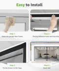 Step-by-step installation of Heavy Duty 16x7 Ft Magnetic Garage Door Screen With Weighted Bottom For Two Car Garage