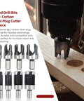 Badass Sharp And Ridiculously Tough Eight Piece Wood Plug Cutter Drill Bit Set With Titanium Coated Carbon Steel for accurate wood plug drilling.