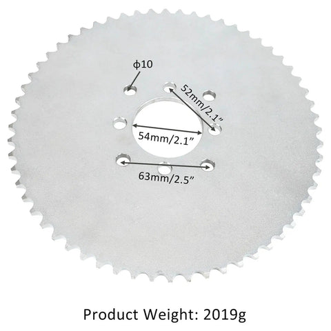 Durable 420 Chain Rear Sprocket 60 Tooth 54mm Center Hole Drive Gear For Dirt Bike Pit Bike ATV Quad Go Kart Buggy Mini Bike Apollo Off Road Motorcycle Replacement Parts Beefed Up Heavy Duty Performance Upgrade, silver steel sprocket with 54mm bore