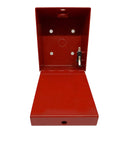 Open Fire Department Lock Box With Padlock Hole For Quick Gate Access, 14 Gauge Steel, Bright Red Finish Showing Interior