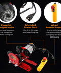 Beefy Electric Trolley For Power Hoist, 1 Ton Capacity, features powerful copper motor, extended power cord, wired remote control