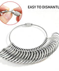 Must Have Ring Sizer Measuring Tool Kit With 27 Piece Stainless Steel Ring Size Set showing dismantling mechanism