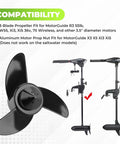 3-Blade Trolling Motor Propeller With Aluminum Nut For MotorGuide XI3 XI5 Compatible With 3.5 Inch Motors, product image