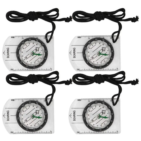 4 Pack Map Scale Acrylic Outdoor Navigation Tools For Hiking And Camping Survival with rope and carry buckle shown.