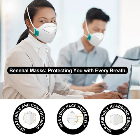 N95 Respirator Mask 30 Pack NIOSH Certified Disposable 5 Ply Breathable Face Masks With 95% Filtration worn by professionals