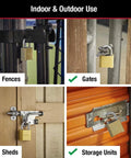 Heavy Duty Outdoor Combination Lock 875D Brass Finish on fences, gates, sheds, storage units