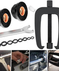 Front Mount Hydraulic Steering Cylinder Seals Kit with Pin Wrench HS5157 for Seastar HC5345 shown with installation tools and images
