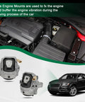 Heavy Duty Engine Motor Mount Set For Audi A4 A5 Allroad Quattro 2.0L 3.2L with engine visible and mounts displayed.
