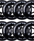 Grippy 90mm Inline Skate Wheels 85A 8 Pack For Indoor And Outdoor Skating Durable Steel Black Finish With Standard 608 Bearing Compatibility