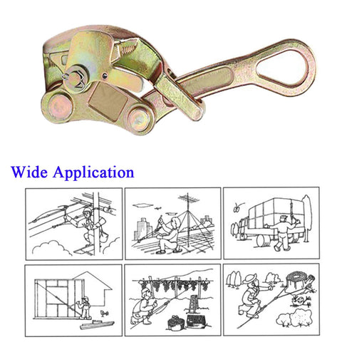 Beefy Wire Rope Cable Gripper Puller Tool, Heavy Duty Steel Cable Puller, 1 Ton Capacity, Carbon Steel Clamp For Tightening Sag