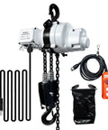 Beefy Electric Chain Hoist 2200 Lb Lift, 110V Single Phase Overhead Crane With Two 360 Degree Rotatable Trolleys, 10 Ft Lift