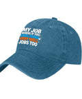 Low Profile Lightweight Cyan Blue Cap Unisex Hat With Adjustable Buckle For Women And Men, front view with text design.