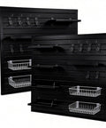 Two Pack PVC Garage Wall Organizer Panels 4 By 8 Ft Heavy Duty Storage System Holds 300 Lbs Per 4x1 Ft Section Weatherproof Fireproof