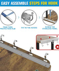 Easy assembly steps for hooks on Hella Practical 3 Tier Kitchen Countertop Organizer And Rustic Brown Corner Shelf.