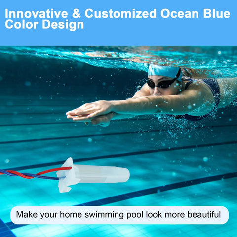 Swimmer in pool with 25 Pack Waterproof Direct Burial Wire Nut Splice Kit 22 AWG To 10 AWG connector featured.