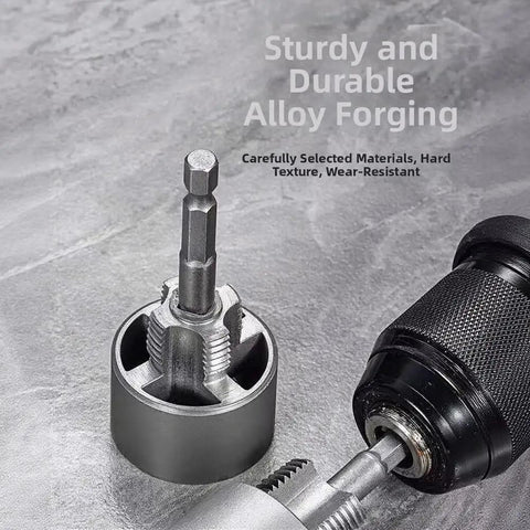 Dual Function Pipe Threading Tool For PVC PPR MPP Pipes, Alloy Steel Internal External Thread Cutter, Drill Ready, No Fuss, 63mm And 65mm Sizes For Quick Plumbing Repairs And Leak Free Joints, alloy steel threading head